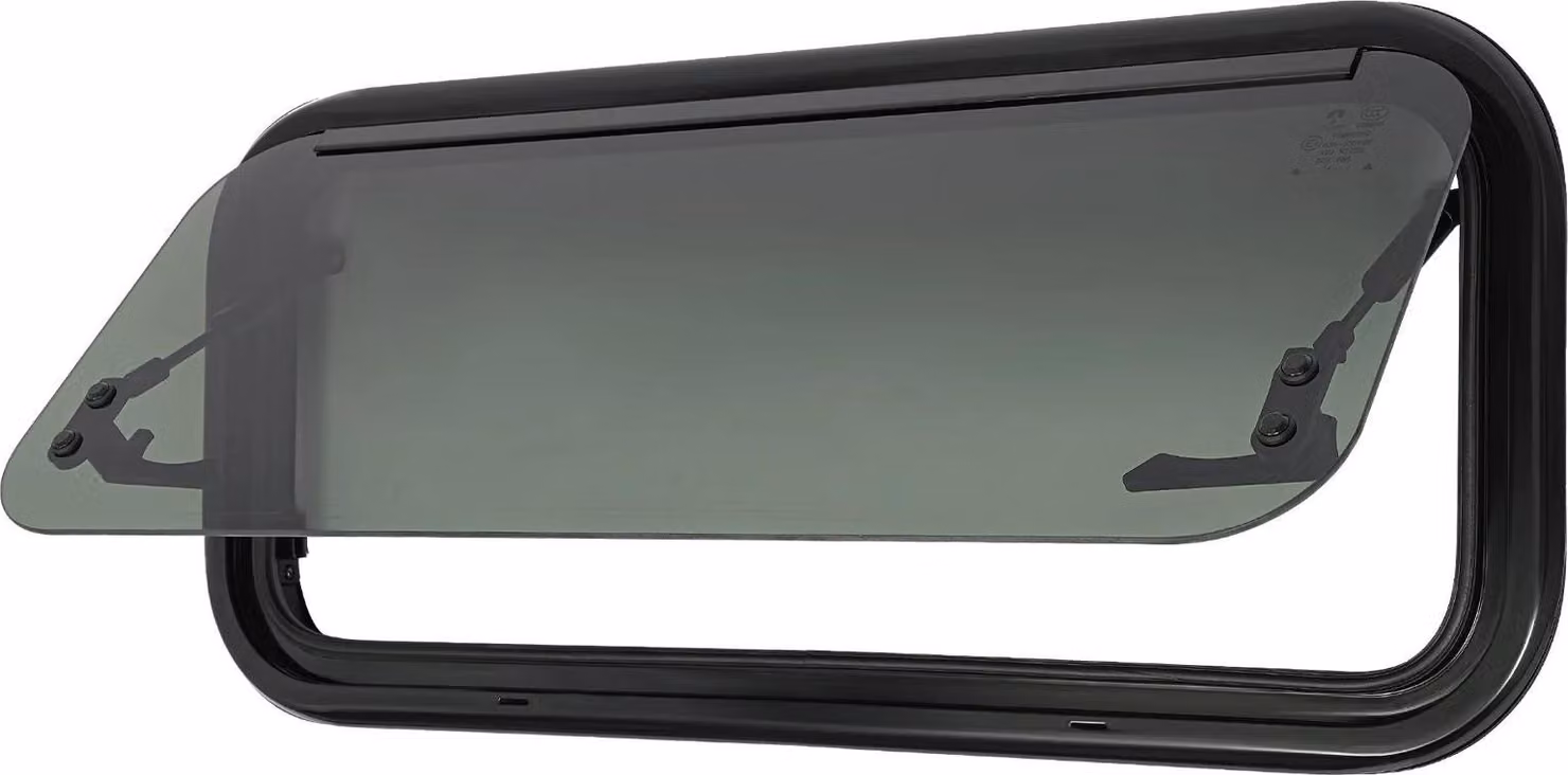Finestra per camper/roulotte - Finestra a ribalta - 700x300 mm - Lega di alluminio - Per camper, roulotte, camper, rimorchi - Nero