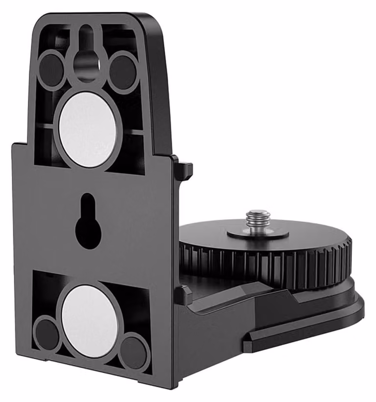 Supporto magnetico a forma di L per livelle laser, con filettature da 5/8" e 1/4", rotazione a 360°