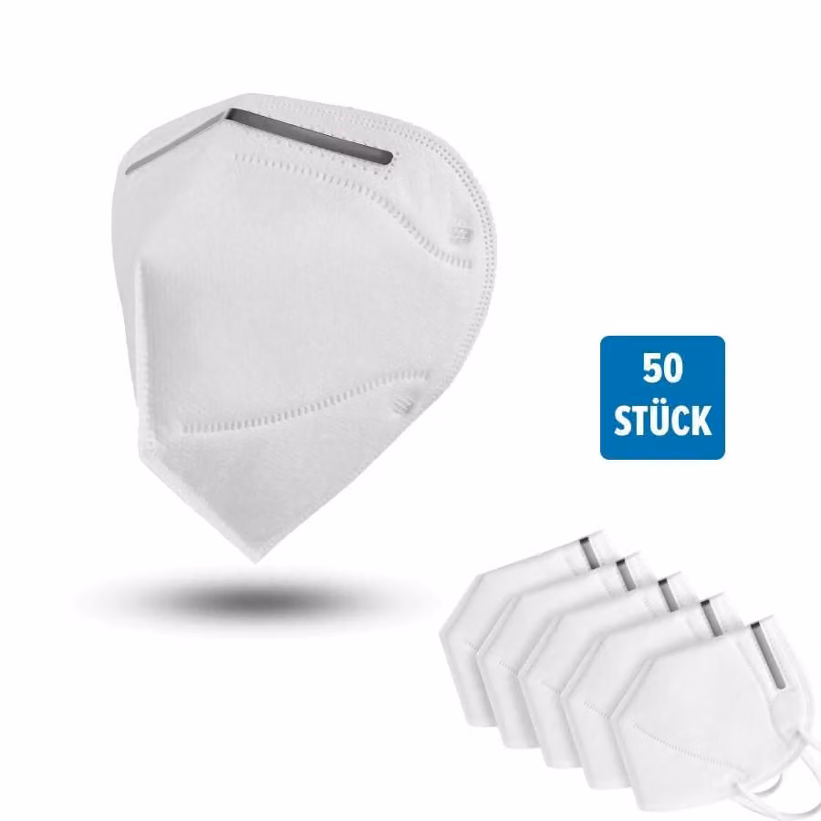 Maschera per polveri sottili Maschera facciale per respiratori a 4 strati - confezione da 50 pezzi.