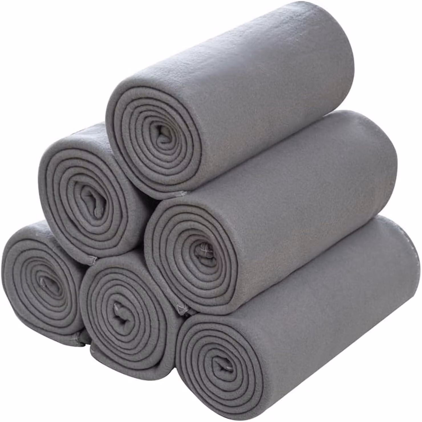 6 coperte in pile, dimensioni 125x150 cm, morbide, leggere, colore grigio