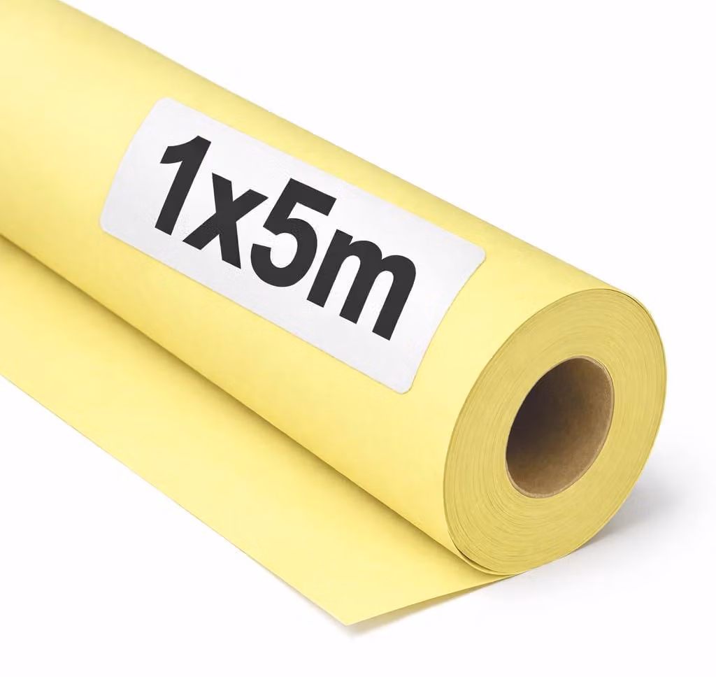 Carta kraft color pastello giallo, 3 rotoli da 1x5 metri, resistente