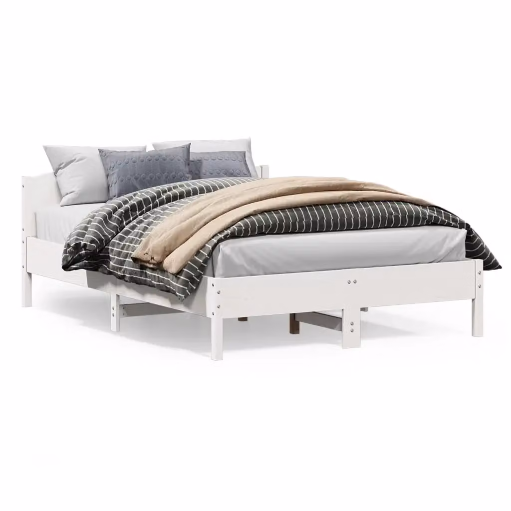 Giroletto vidaXL in legno massello di pino bianco con doghe fisse, L/P/H: 150 x 200 cm – 2