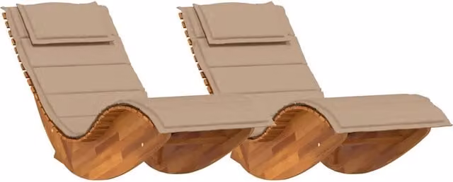 2 pz Lettino Prendisole | Sdraio da giardino | Lettino da sole Marrone Legno di Acacia Massello