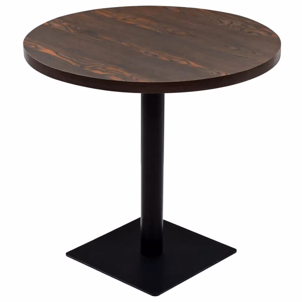Tavolo Bistrot Rotondo vidaXL in MDF e Metallo Moderno Colore Grigio e Marrone L: 80 cm, H: 75 cm – 2