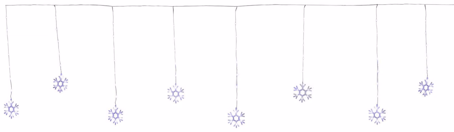 Catena MagicHome Natale, timer, fiocchi di neve, 96xLED, bianco freddo, 13 funzioni, 3,5 m, IP44