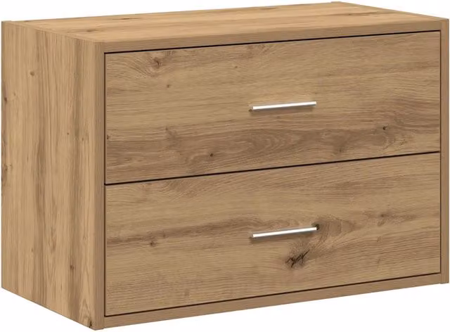 Mobile contenitore impilabile 60 x 31 x 40 cm con 2 pratici cassetti moderni in legno di rovere ingegnerizzato 02_0051203