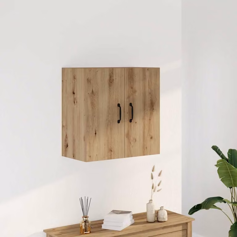 Armadietto a muro vidaXL moderno in MDF e composito color rovere, L 60 cm x P 31 cm x H 60 cm