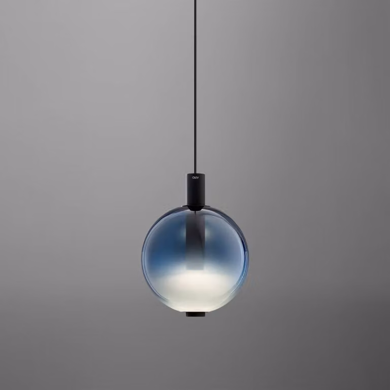 OLEV Lampada a sospensione in vetro Beam Stick Nuance, dimmerabile, Blu, Soggiorno / Sala da pranzo, Vetro, Design, Lampada a sospensione