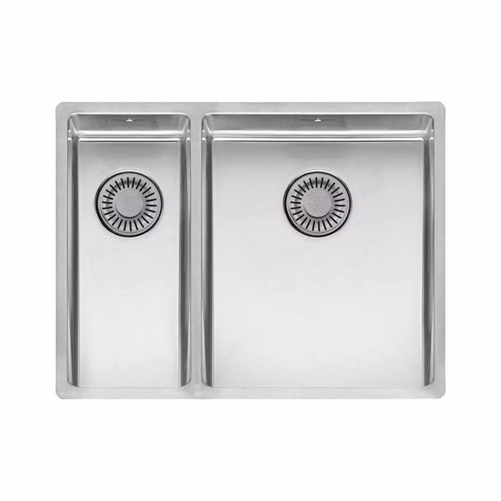 Lavello Reginox, lavello da cucina in acciaio inox New York 18x40+34x40 cm R27844