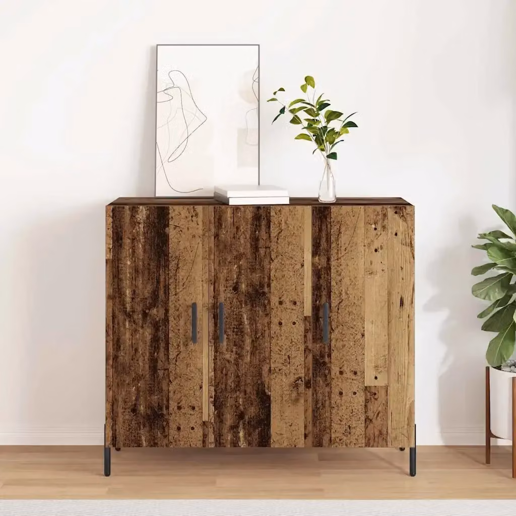Credenza moderna in legno multistrato color marrone per soggiorno e sala da pranzo L/P/H: 90 x 34 x 80 cm – 2