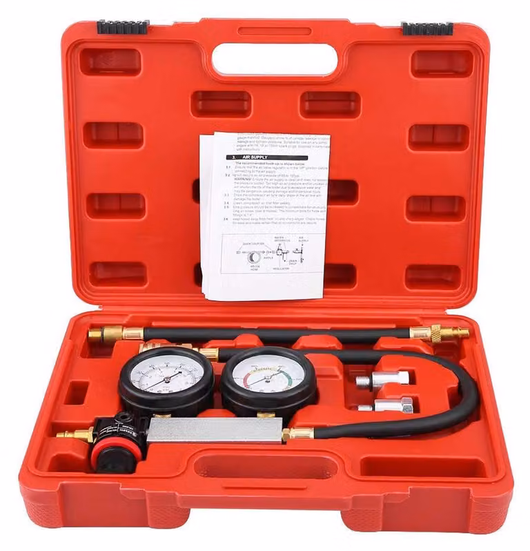 Kit di prova per perdite di tenuta dei cilindri - 4 pezzi - Rilevatore di perdite di compressione - Per individuare guasti al motore - Adatto per auto/camion - Motori a 4 tempi - Tester di compressione