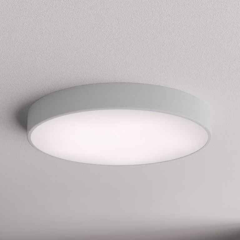 Plafoniera con sensore di movimento Cleo 600 TEMAR LIGHTING, Alluminio / Grigio / Zincato, Soggiorno / Sala da pranzo, Metallo, Moderno, Plafoniera