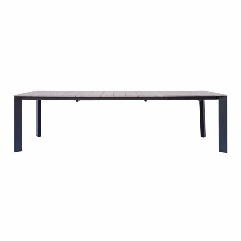 Tavolo da giardino Arenzano Moia in alluminio antracite con top effetto legno – 2
