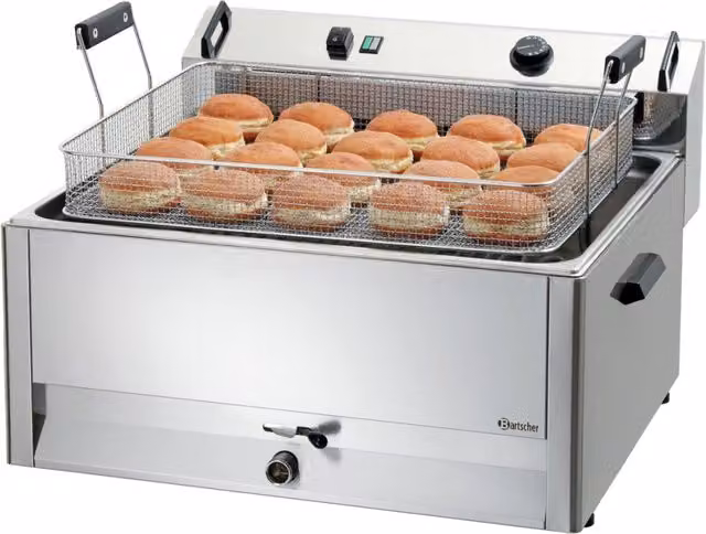 Friggitrice per pasticceria Bartscher BF 30E in acciaio inox color argento con display digitale e zona fredda