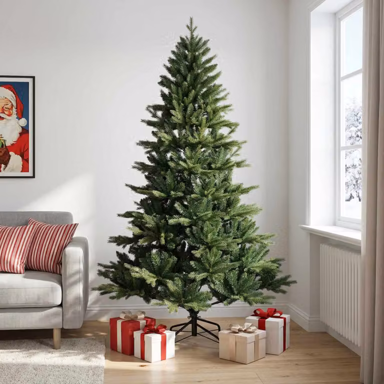 vidaXL Albero di Natale Artificiale con Rami Pieghevoli 210 cm