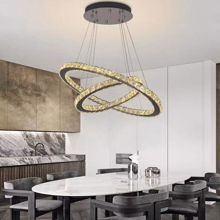 Lampada a LED con cristalli, inclusa telecomando, 130W - J6353/CH