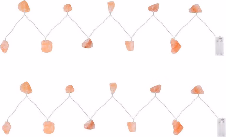 Catena luminosa a LED, composta da 20 cristalli di alimentata a batteria, con timer, lunghezza 165 cm