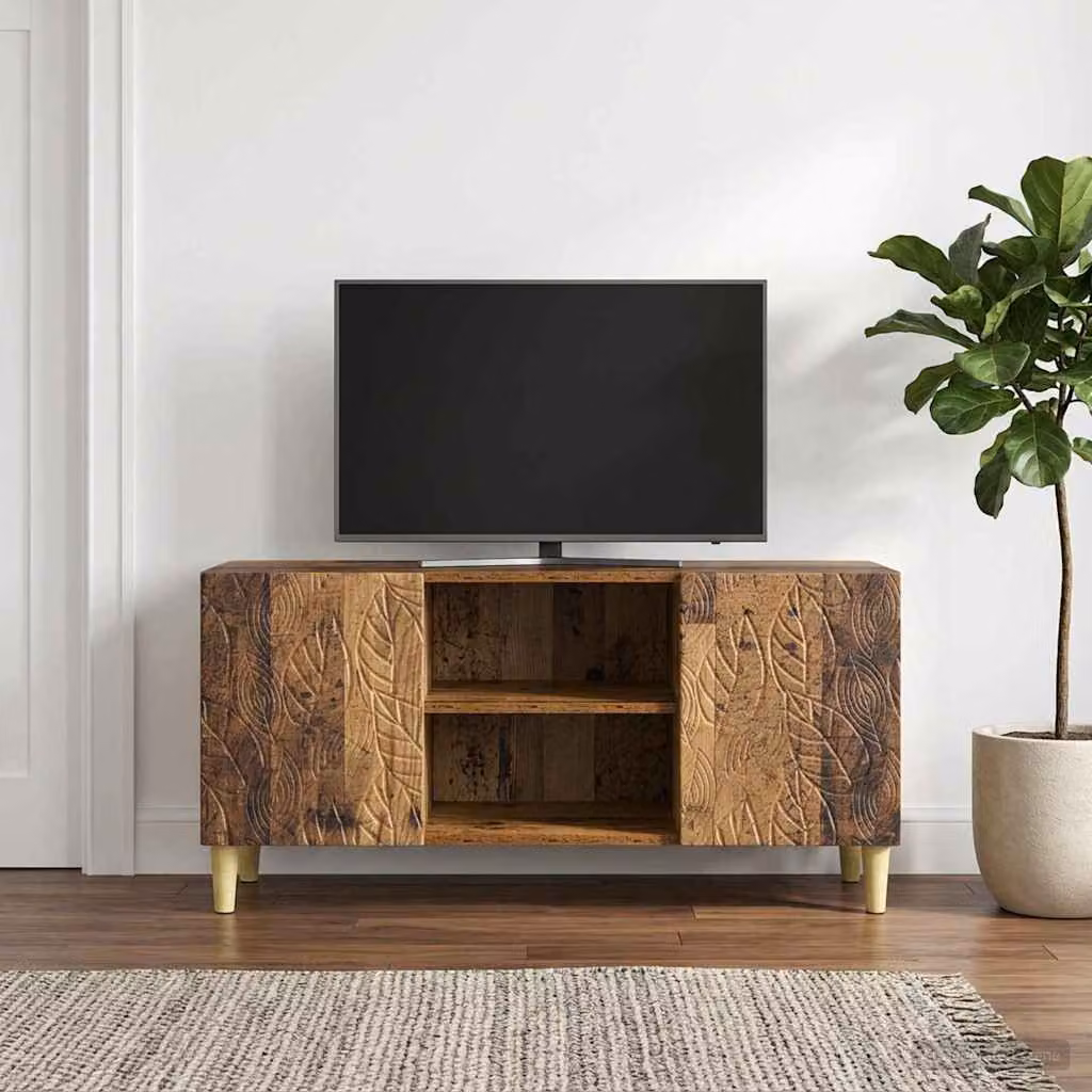 Mobile TV vidaXL in legno antico marrone L 102 x P 34,5 x H 50 cm