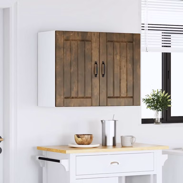 vidaXL Pensile da Cucina Lucca Rovere Fumo in Legno Multistrato