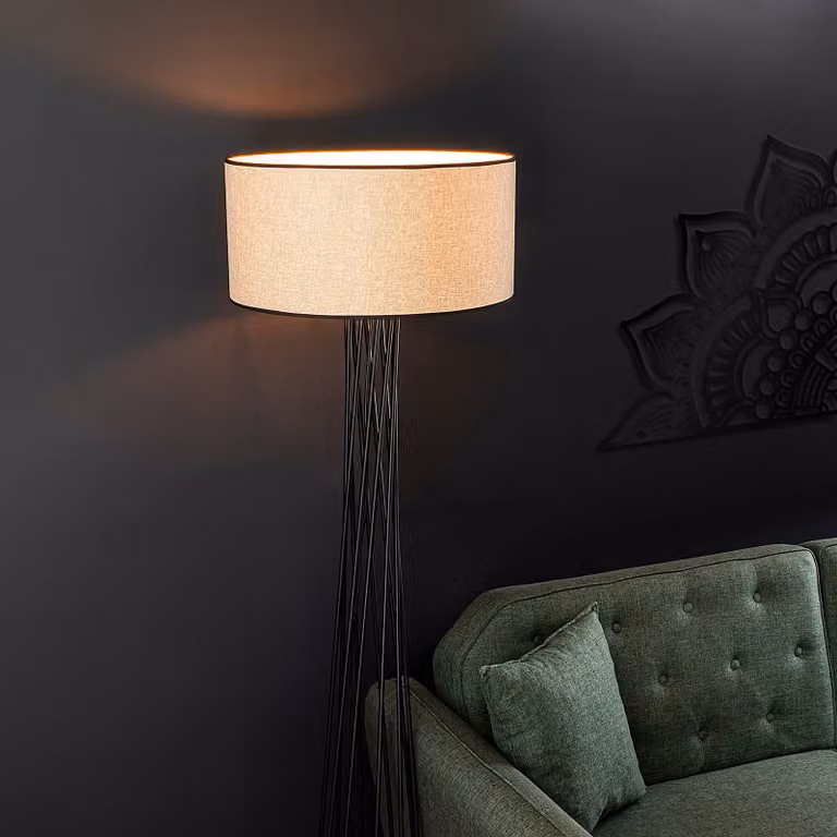 Opviq, lampada da terra moderna con struttura in metallo, bianca, 50 cm x 175 cm x 50 cm | Attacco E27, max. 40 W, IP 20, cavo da 200 cm, design elegante per soggiorni e uffici.