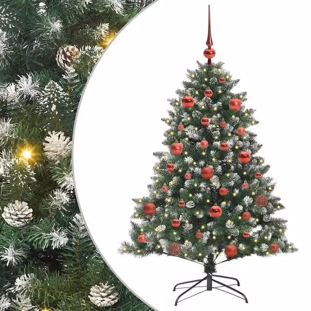 Albero di Natale Artificiale-Albero Natalizio con 150 LED Verde 150 cm 679394