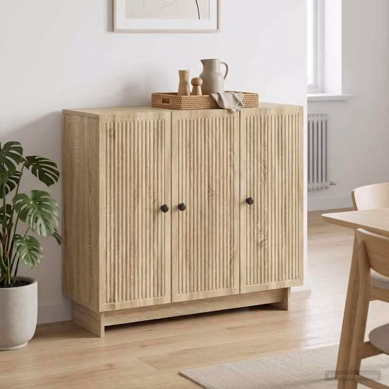 Credenza vidaXL in stile scandinavo Rovere Sonoma, L 89 x P 34,5 x H 80 cm