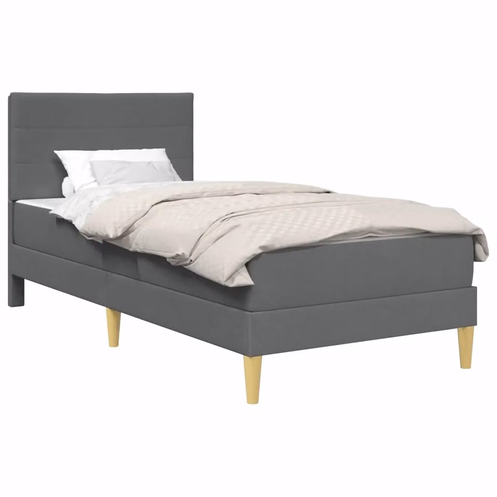 Struttura letto con materasso vidaXL in tessuto grigio moderno L/P/H: 196 x 90 x 94 cm – 2