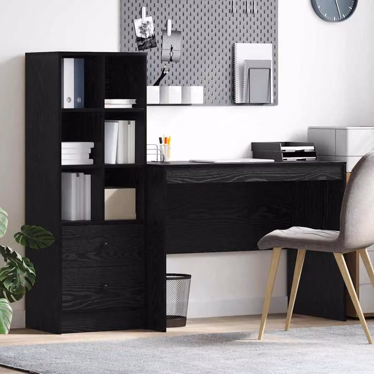 Maison Exclusive - Scrivania con cassetto 2 pcs Rovere Nero