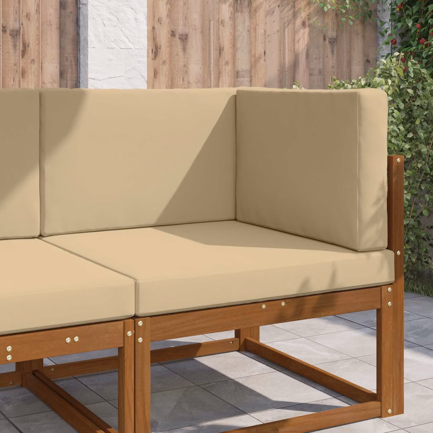 vidaXL Cuscino quadrato per divano da esterno in poliestere, Beige, 80 x 80 cm