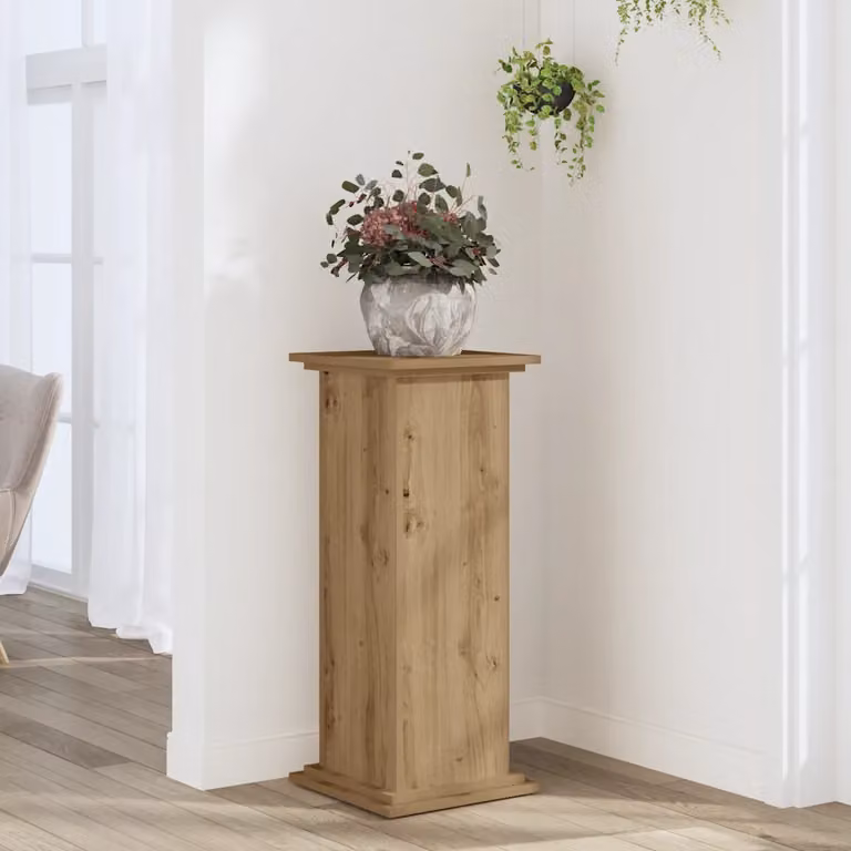 Supporto per piante moderno vidaXL in legno color rovere, L/P/H: 33 x 33 x 80 cm