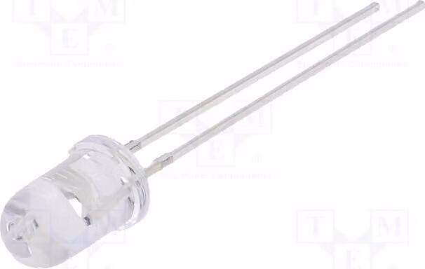 2 LED, 5mm, angolo di emissione 30°, 1120÷1560 mcd, 5V, modello OSO5JA5A31A-5V, diodi LED a montaggio superficiale (THT), 5mm, corrente di funzionamento 12÷20mA, colore arancione