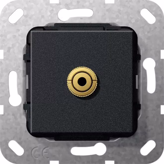 Gira 564910 Adattatore per jack mini da 3,5 mm, nero opaco