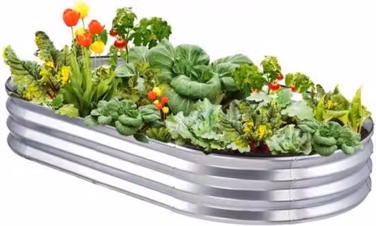 Vaso per Piante Elevato - Vaso per Fiori - Acciaio Inox - Argento - 180x90x30cm - Inclusi Accessori