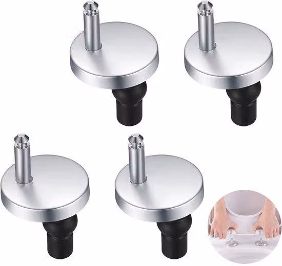 Kit di accessori per WC (4 pezzi) - Meccanismo di fissaggio rapido - Illuminazione universale - Raccordi in acciaio inossidabile - Esperienza igienica per il bagno - Resistente e affidabile - Supporto per sedile del WC