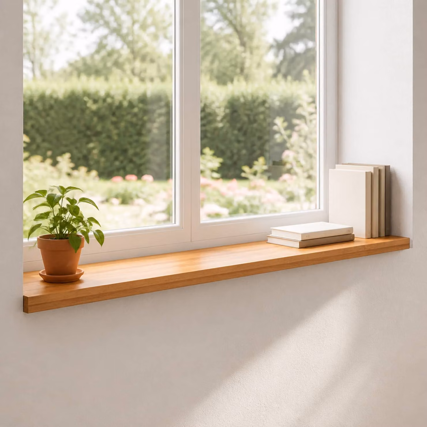 Set di 2 soglie per finestre vidaXL in legno, Marrone Chiaro, L 120 x P 25 x H 2 cm