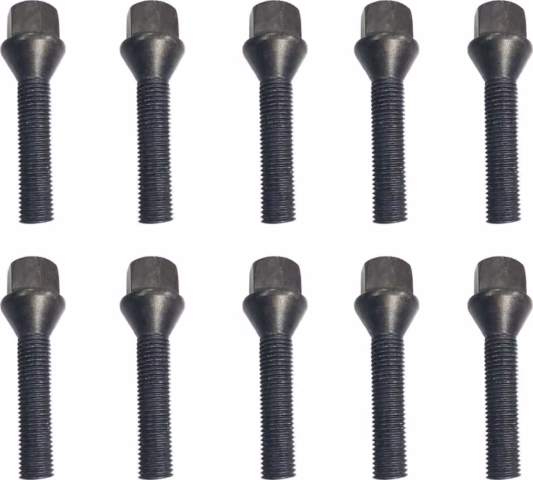 10 viti per cerchi in acciaio M14x1,5, lunghezza 55 mm, conica a 60°, colore nero, per Citroën C8, C8 Van, Dispatch I, Dispatch II