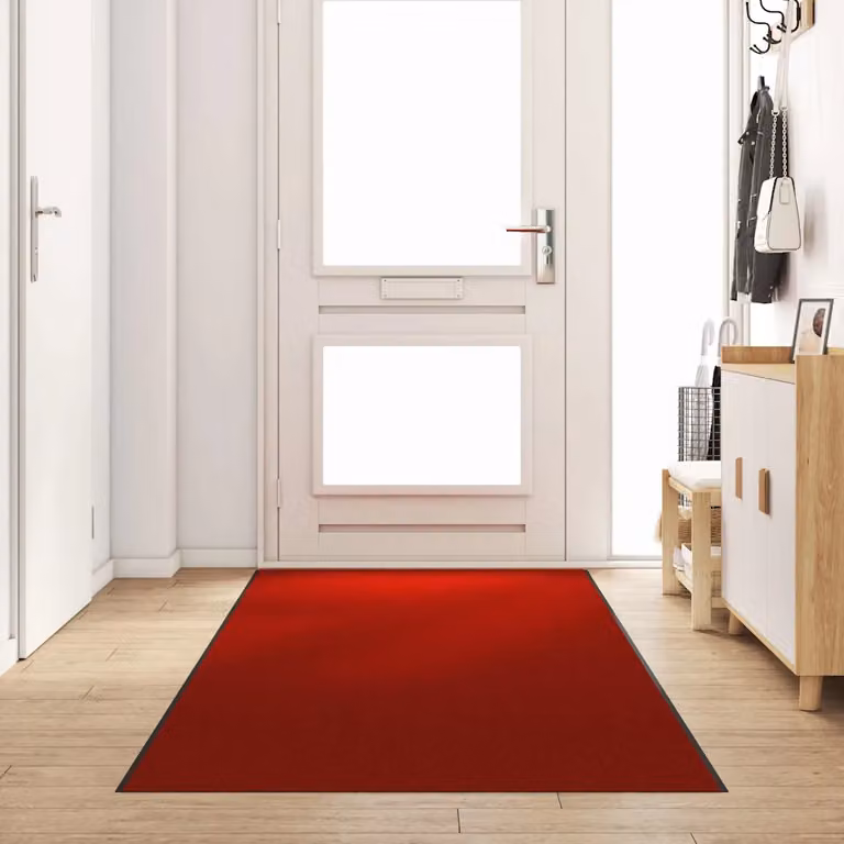 Tappetino vidaXL moderno rosso e nero in poliammide e PVC, L: 400 cm, P: 120 cm