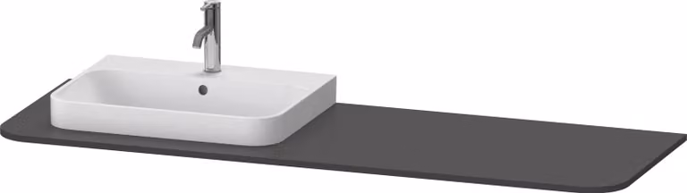 Console Duravit Happy D.2 Plus, 1600x550 mm, 1 découpe à gauche, pour meuble sous-lavabo HP4944, HP4963, HP4973, HP031HL8080, HP031HL8080