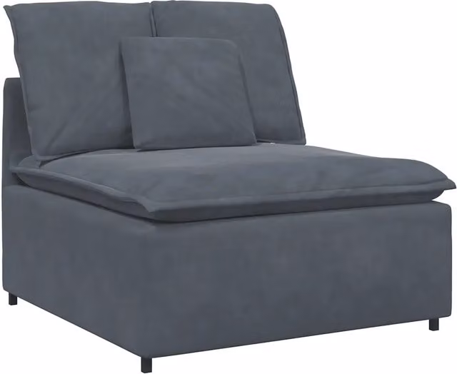 Modulo Centrale Divano Modulare con Cuscini Grigio Scuro 100 cm CFW9541336