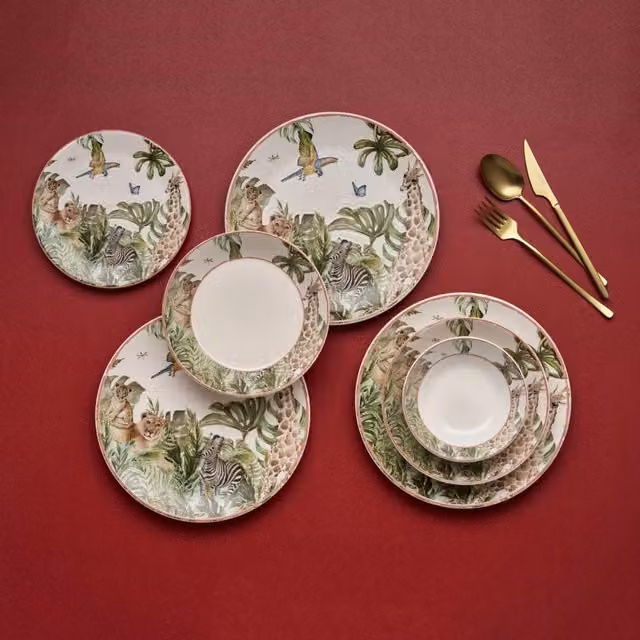 Servizio piatti DMORA in ceramica per adulti, set da 24 pezzi, multicolore – 1