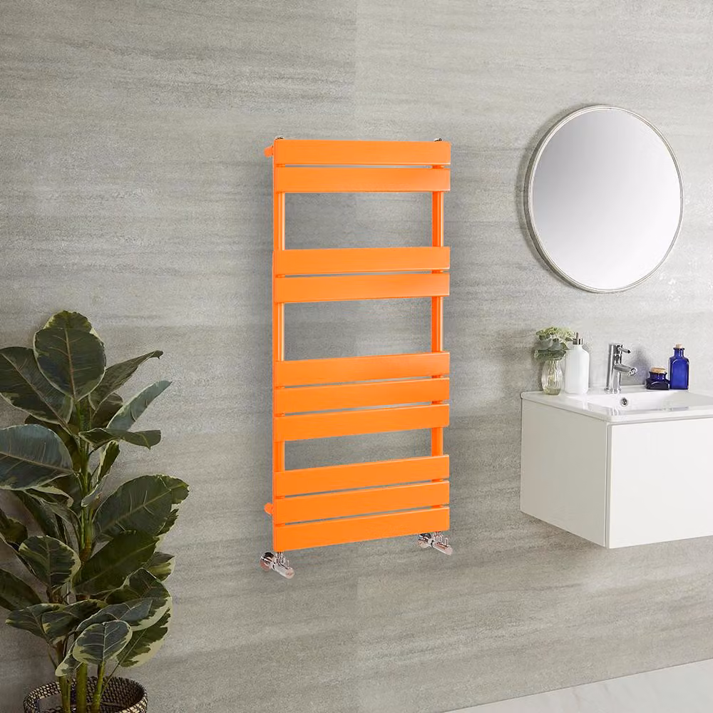 Scaldasalviette di Design - 1000mm x 600mm - Arancione (Sunset Orange) - Lustro