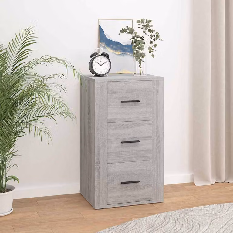 Credenza moderna vidaXL in legno multistrato e MDF, colore Grigio, L 40 cm x P 33 cm x H 70 cm, da appendere a parete