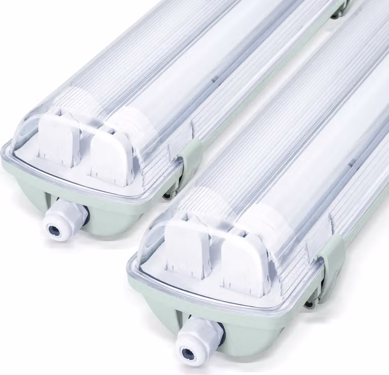 Izrielar 2X LED a prova di umidità Luce da bagno Luce da vasca interrata Lampada a tubo 120cm 2 x 18W tubo T8 Bianco neutro 4500K IP65