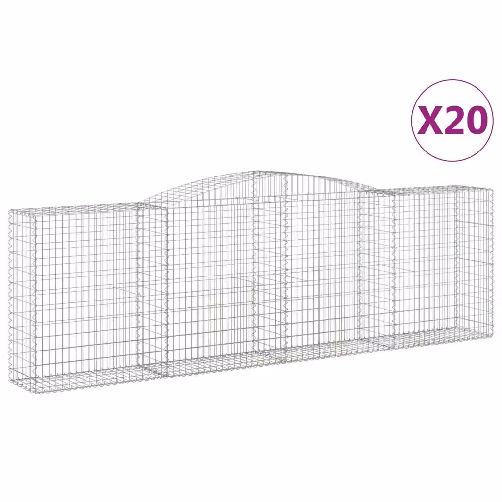Set di 20 Cesti Gabbioni ad Arco Videx in Acciaio Zincato Argento L: 400 cm, P: 50 cm, H: 120/140 cm – 2