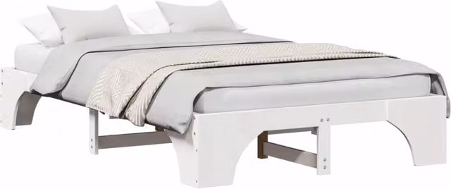 Letto matrimoniale | Letto per adulti | Struttura del letto Bianco 120 x 190 cm Pino massello
