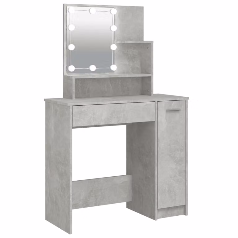 Toeletta con LED Grigio Cemento 86,5x35x136 cm
