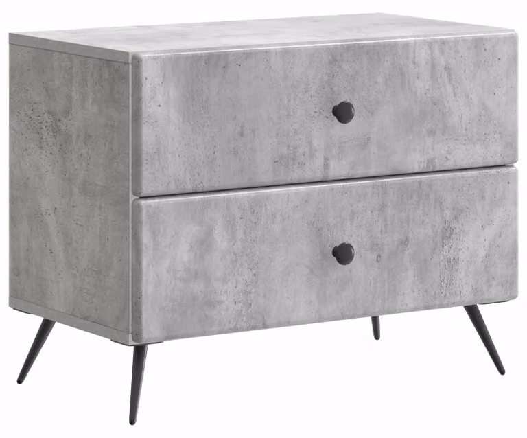 Armadio da Notte Grigio Cemento 62 x 34,5 x 47,5 cm