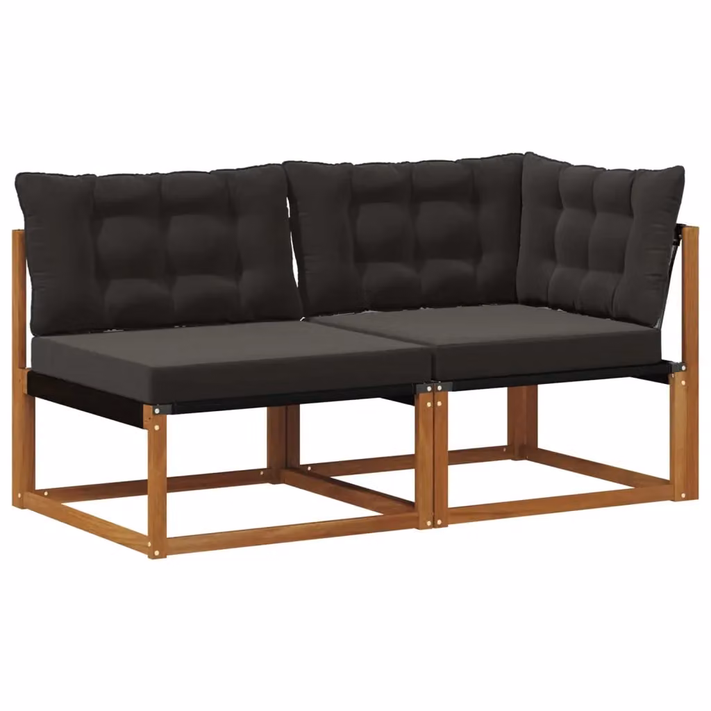 Divano da giardino modulare e angolare componibile a 7 posti DESIGN IN in legno di acacia con cuscini in tessuto textilene colore naturale – 2