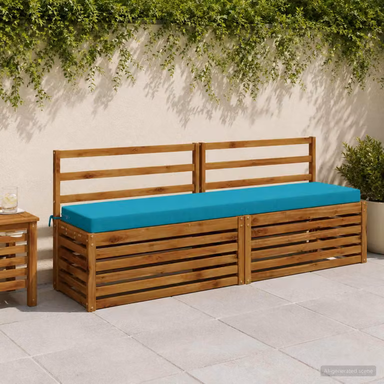 Cuscino per panchina vidaXL SOEST rettangolare in poliestere turchese con rivestimento rimovibile e resistenza ai raggi UV