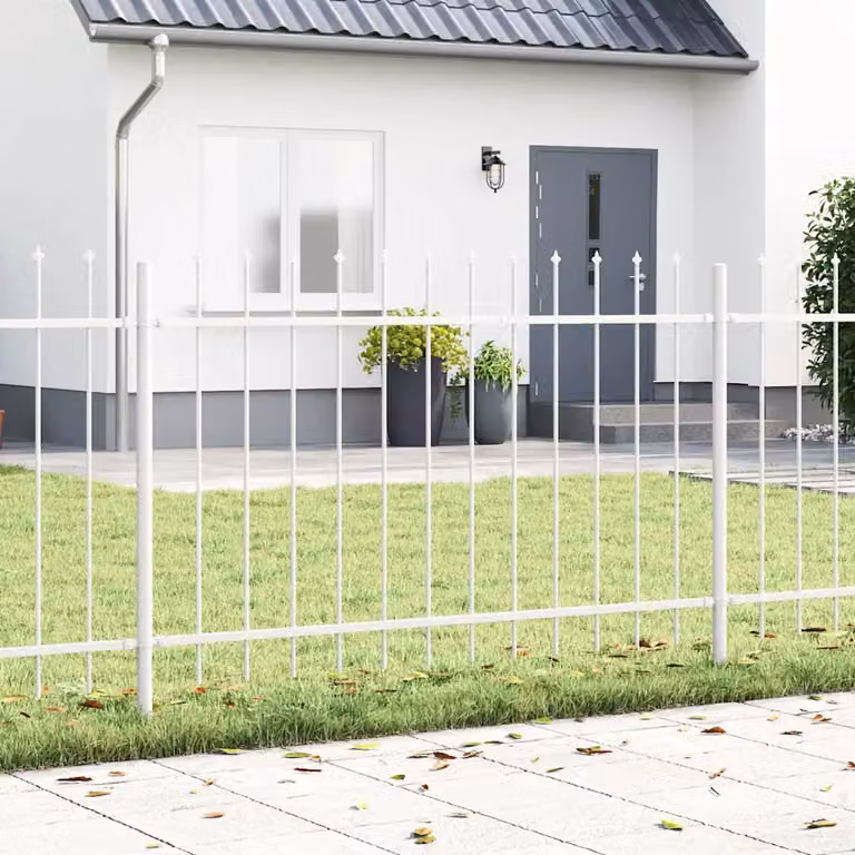 Recinzione per giardino vidaXL WOERDEN in acciaio verniciato a polvere, Bianco, H: 170 cm, L: 80 cm